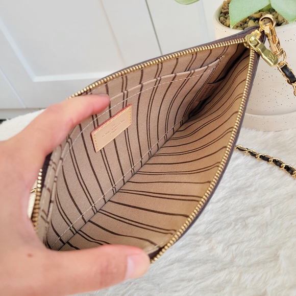 🍁 LOUIS VUITTON Neverfull Monogram GM/MM Clutch/ Wristlet/ Crossbody - Picture 11 of 16